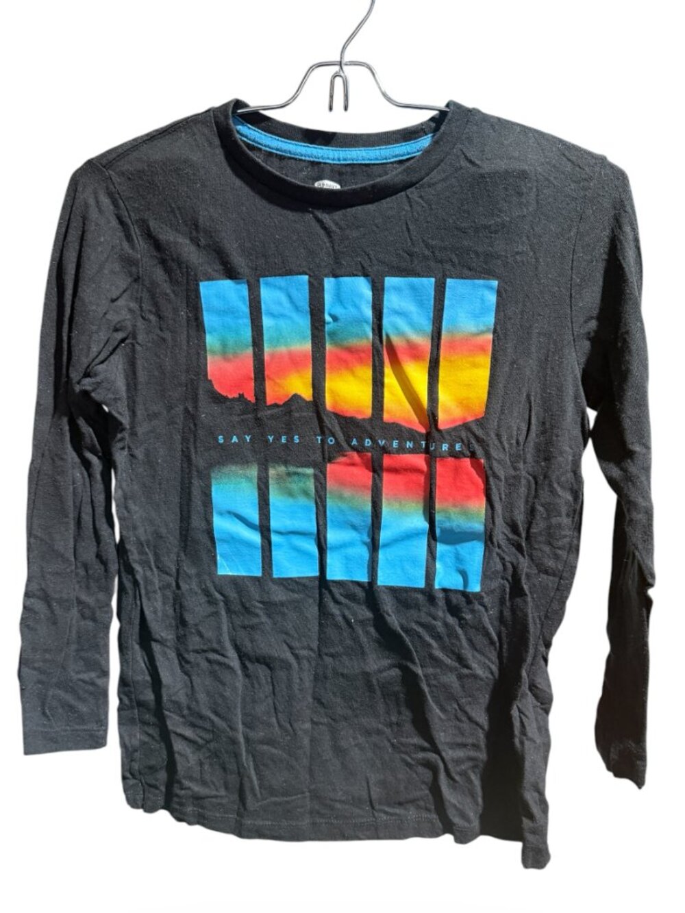 Old Navy Boy's L (10/12) Say Yes To Adventures Long Sleeve Tee
